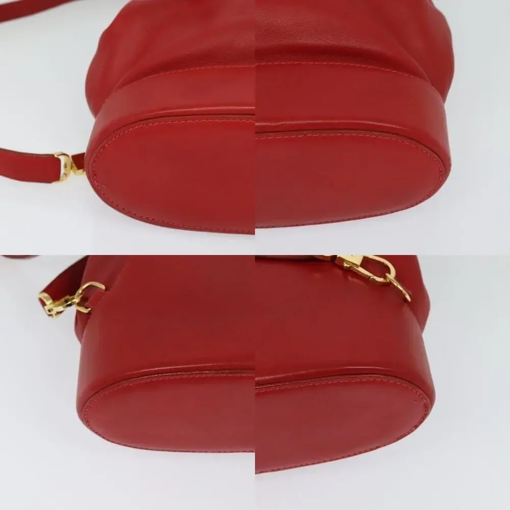 Loewe Leather Backpack Red